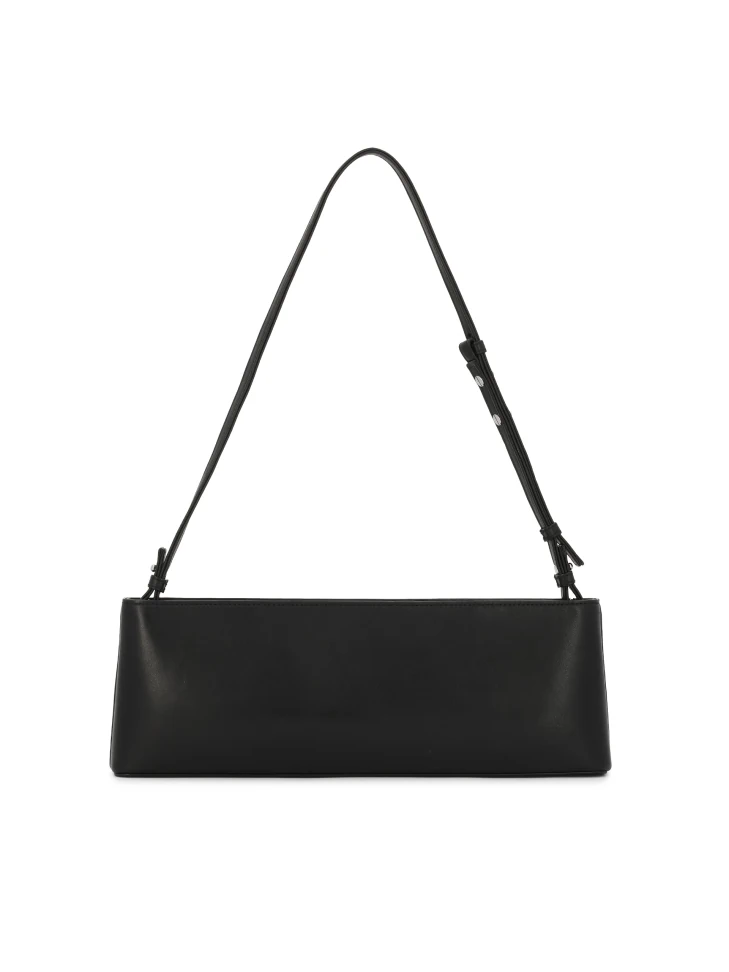 Kazar Elongated Black Handbag With Shoulder Strap
