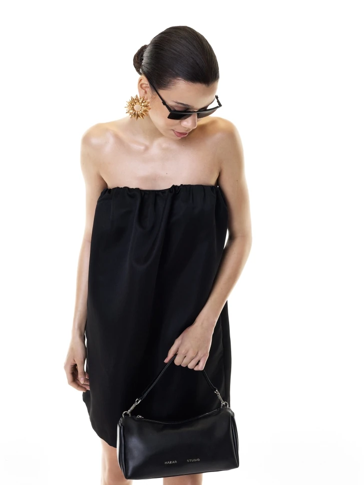 Kazar Elongated Black Soft Leather Handbag