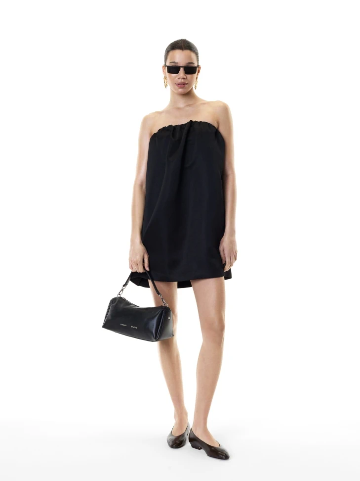 Kazar Elongated Black Soft Leather Handbag