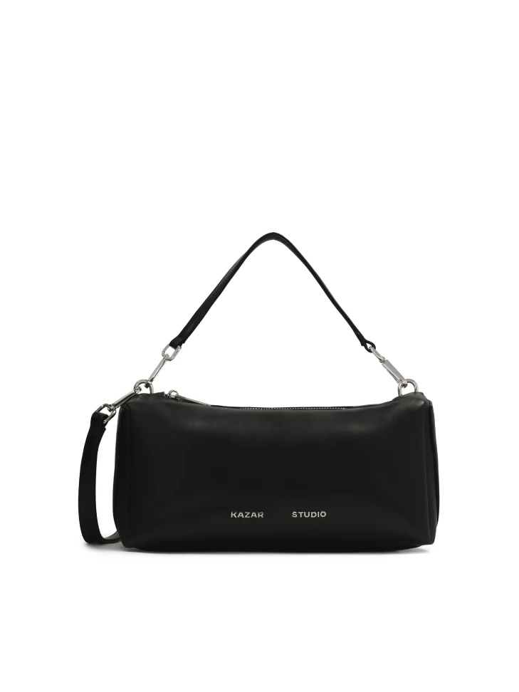 kazar Elongated black soft leather handbag