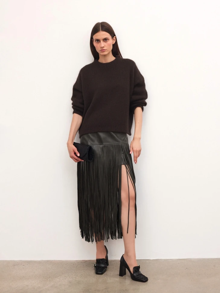 Kazar Elongated Evening Bag With Bristles