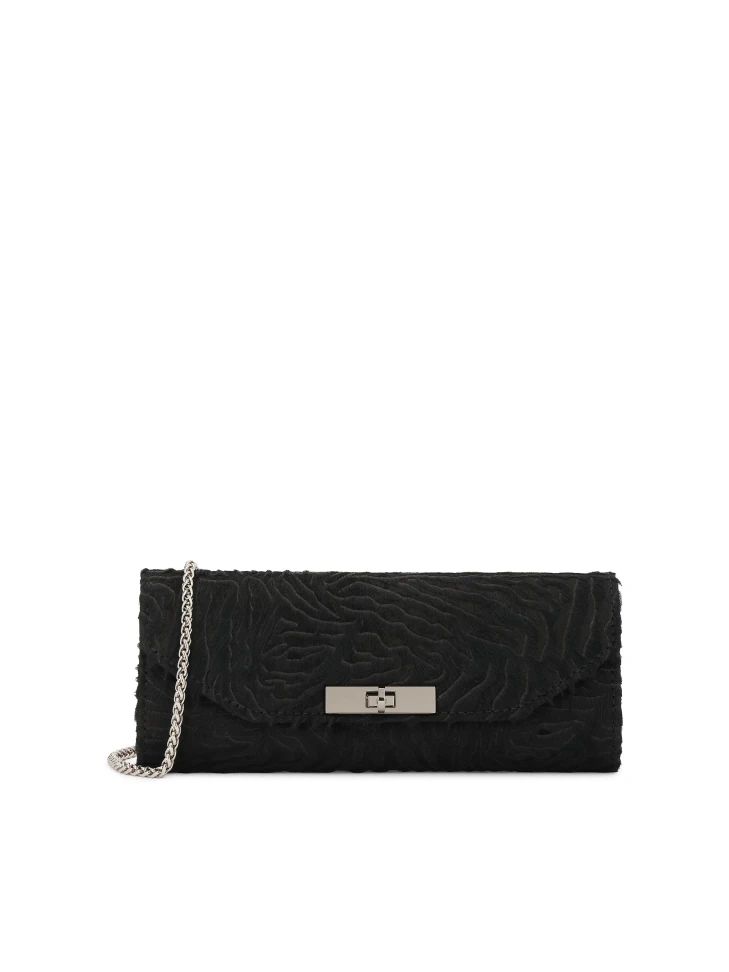 kazar Elongated evening bag with bristles