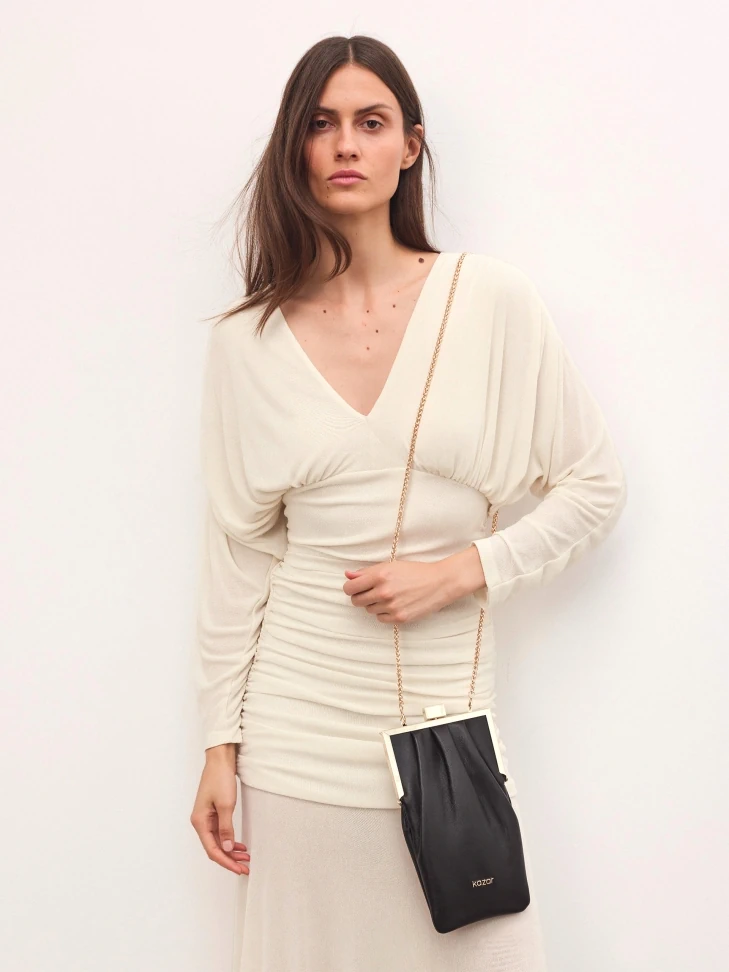 Kazar Elongated Leather Chain Handbag