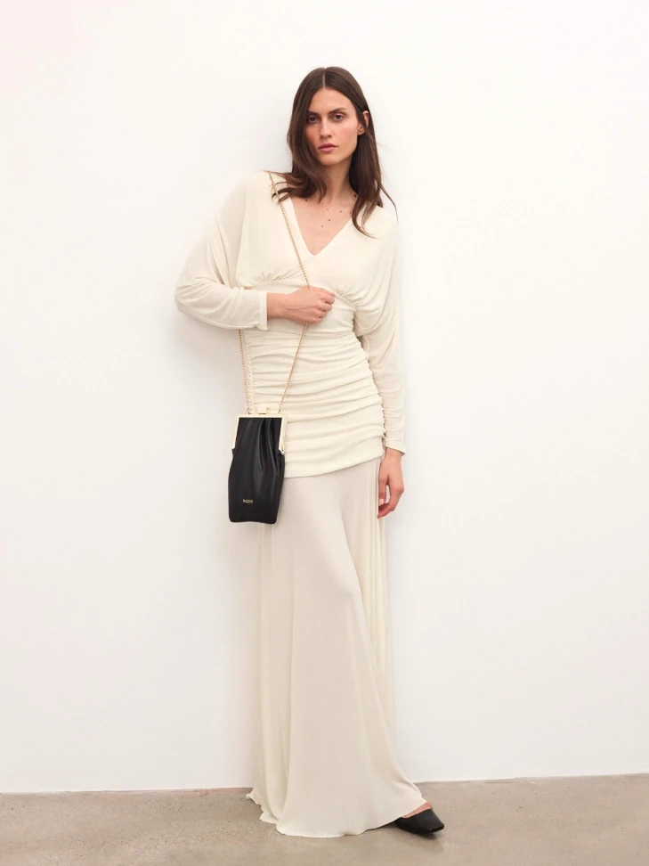 Kazar Elongated Leather Chain Handbag