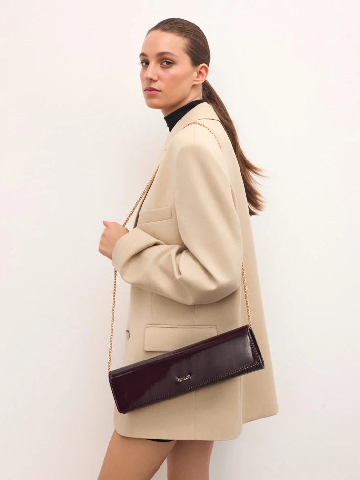 Kazar Elongated Patent Evening Handbag