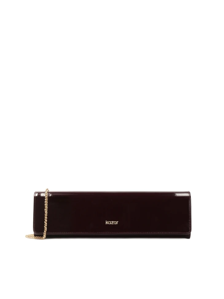 kazar Elongated patent evening handbag
