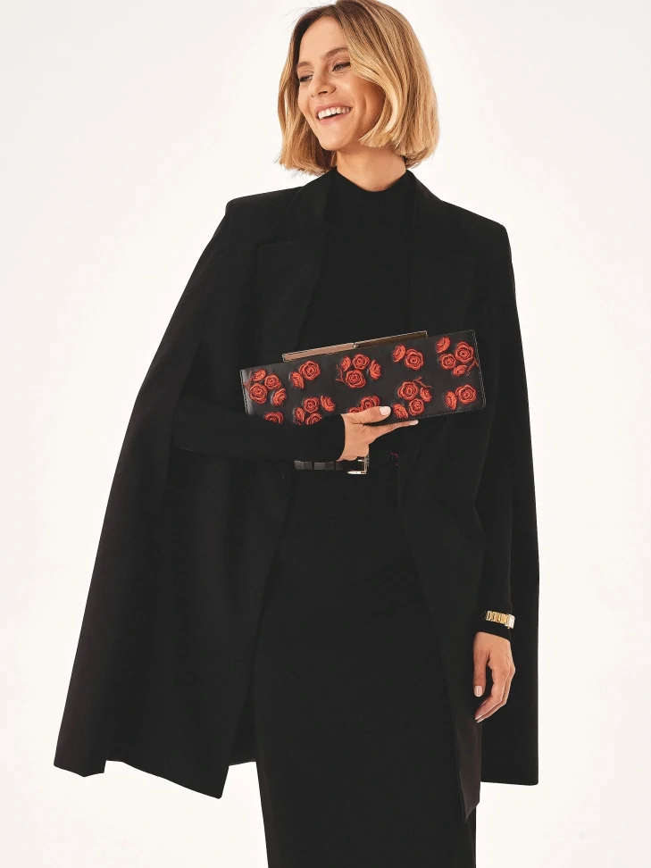 Kazar Elongated Stiff Floral Evening Bag