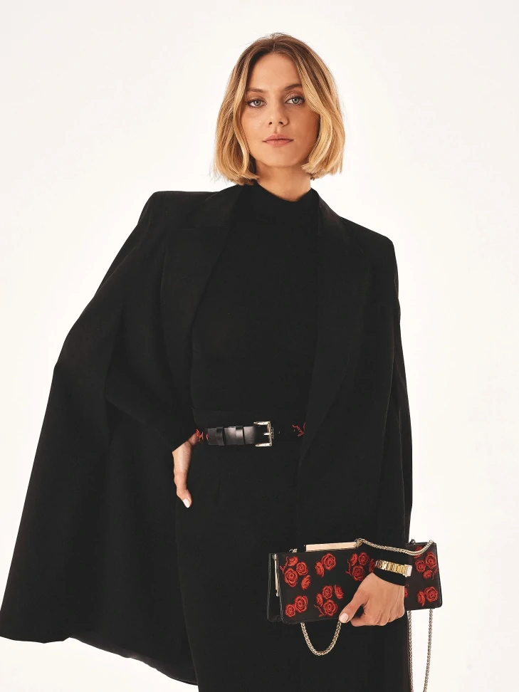 Kazar Elongated Stiff Floral Evening Bag