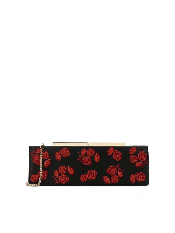 kazar Elongated stiff floral evening bag