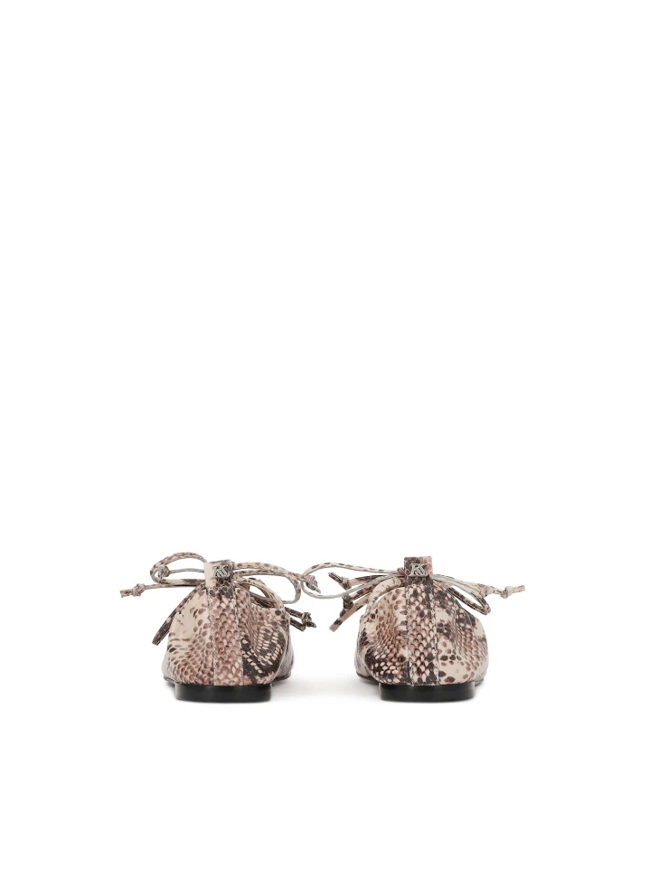 Kazar Embossed Leather Double Bond Ballerinas