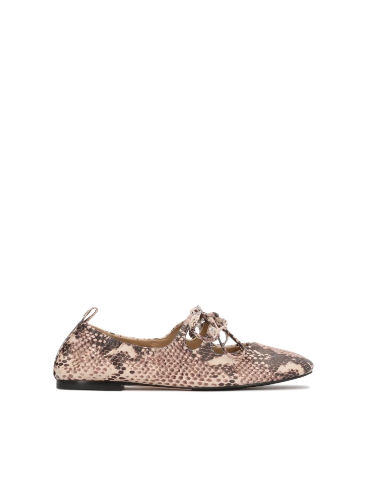 kazar Embossed leather double bond ballerinas