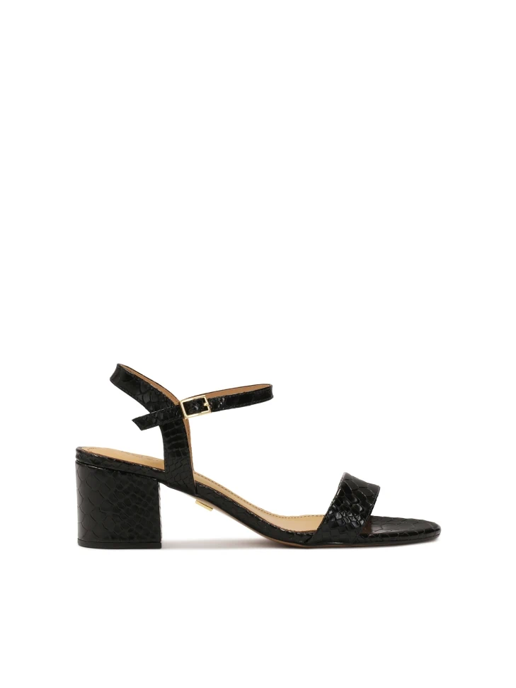 kazar Embossed leather sandals on a wide post