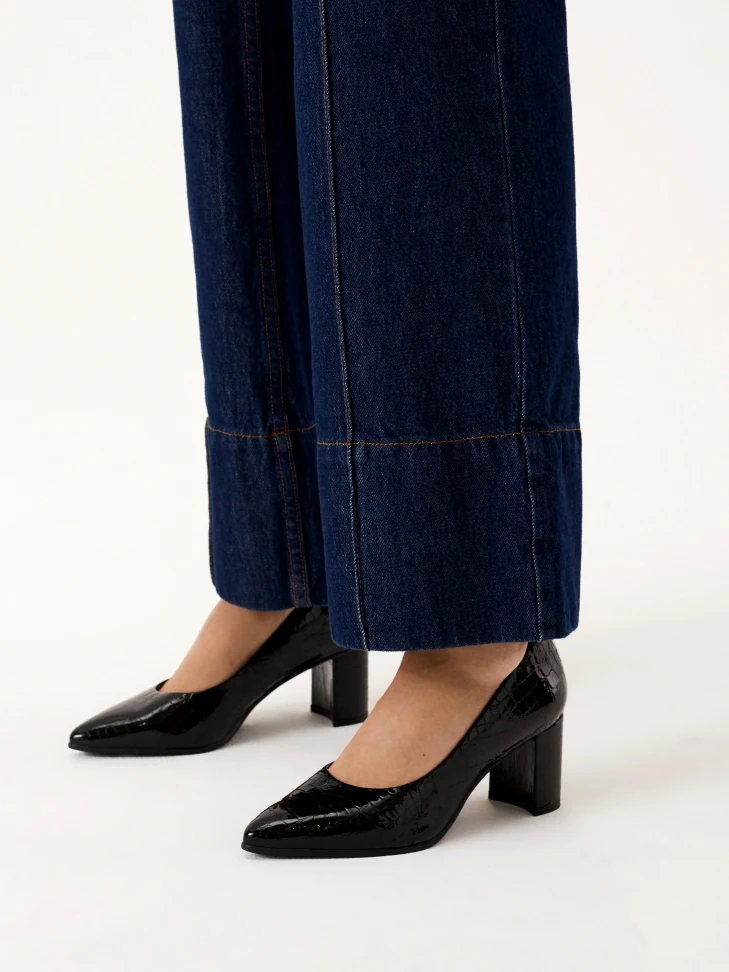 Kazar Embossed Patent Leather Pumps