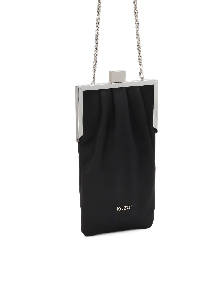 Kazar Evening Black Fabric Handbag