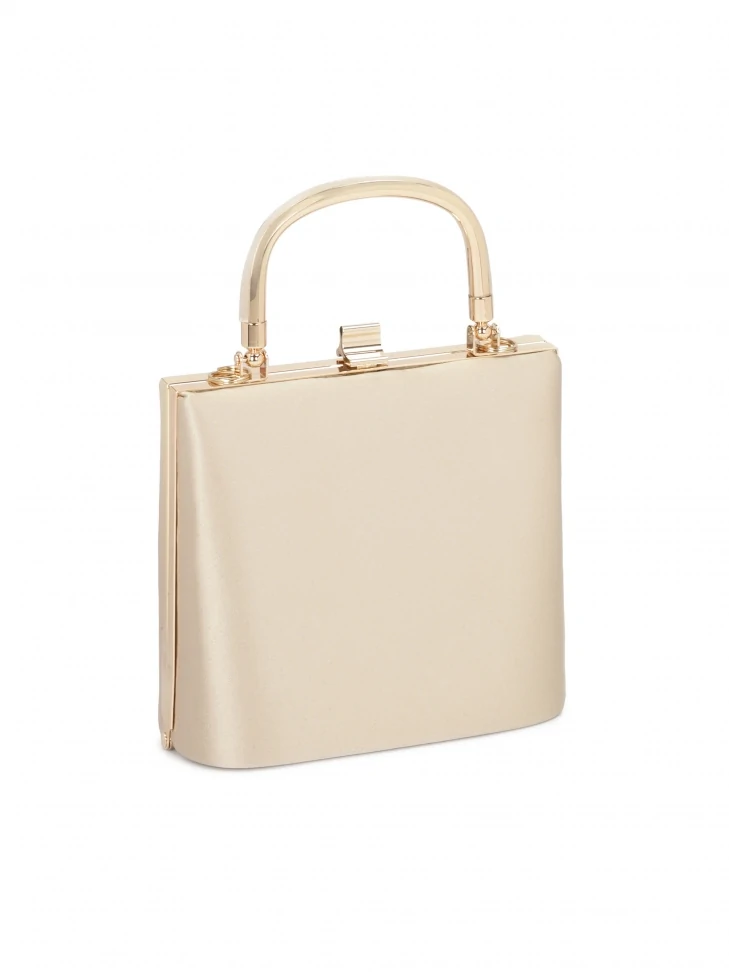 Kazar Exquisite Beige Bag With Gold Ferrules
