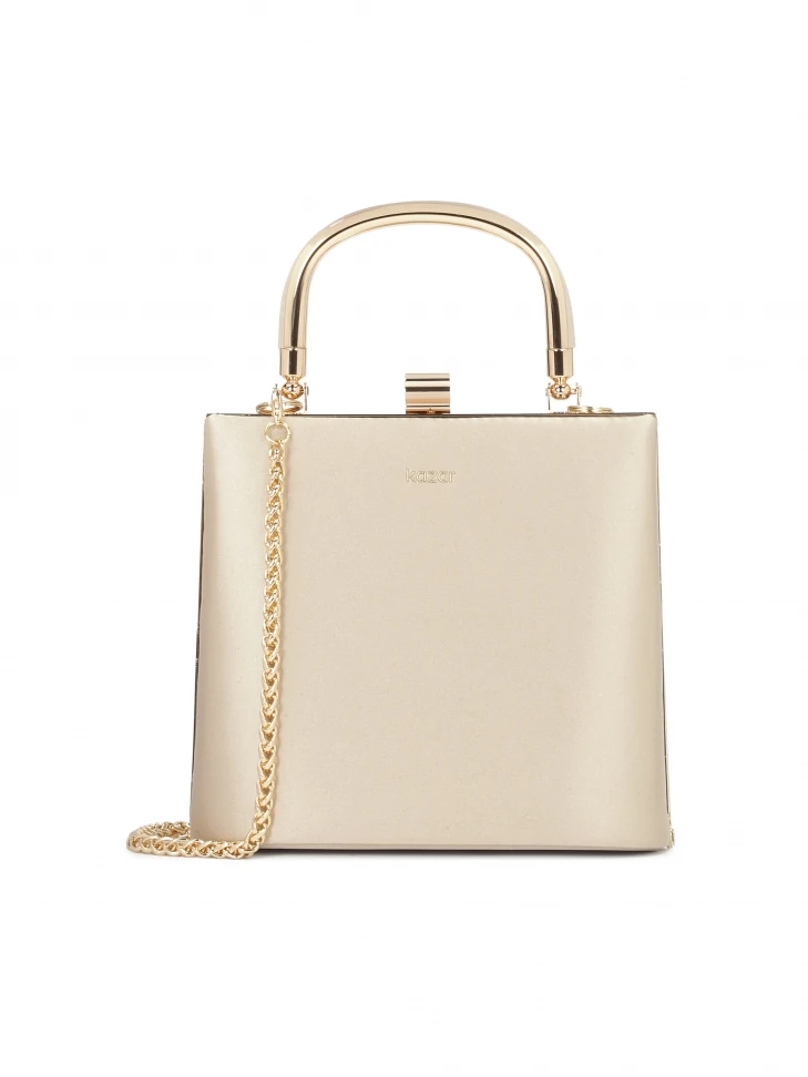 kazar Exquisite beige bag with gold ferrules
