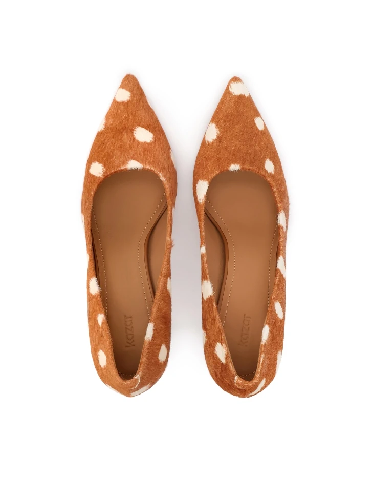 Kazar Fashionable Pumps With Natural Hair Finish