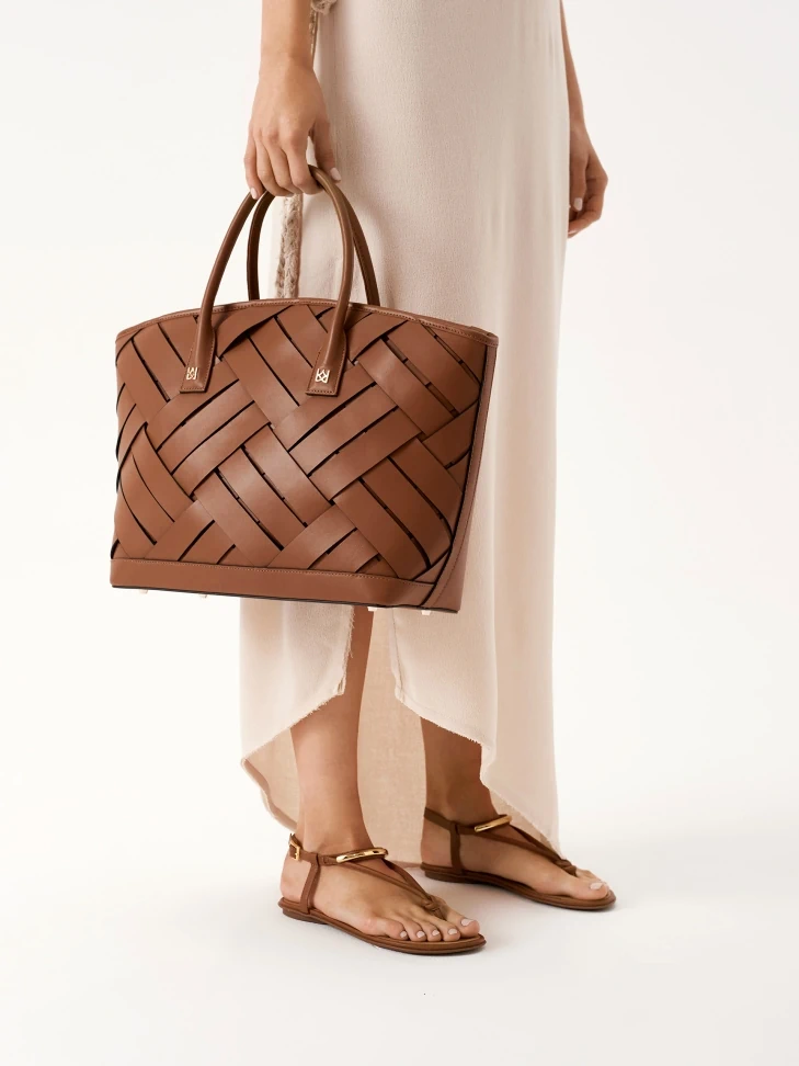 Kazar Flat Brown Leather Flip-flops Style Sandals