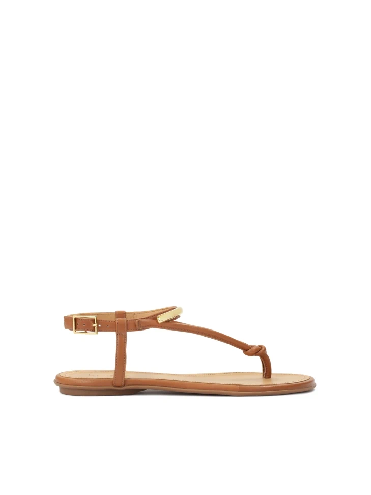 kazar Flat brown leather flip-flops style sandals