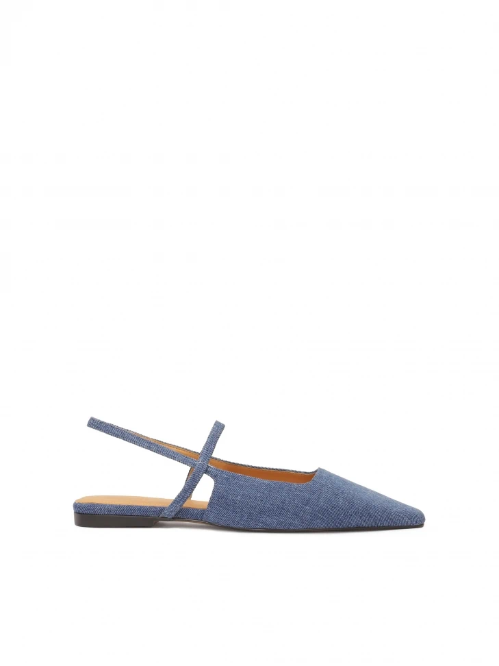 kazar Flat denim pumps with elongated nose