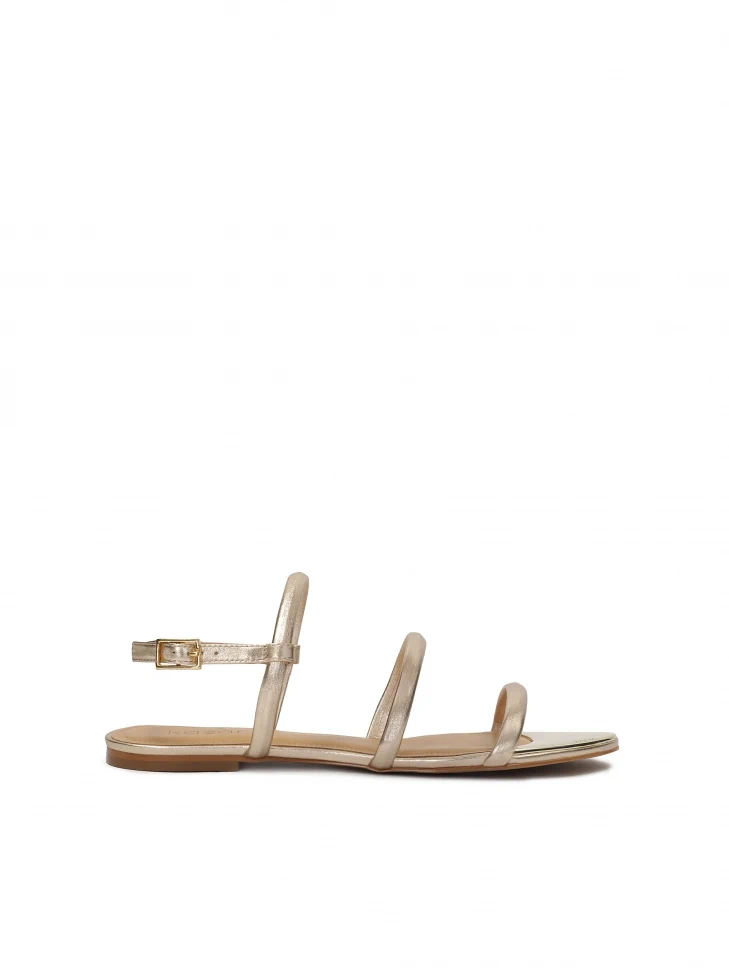 kazar Flat gold sandals with three straps