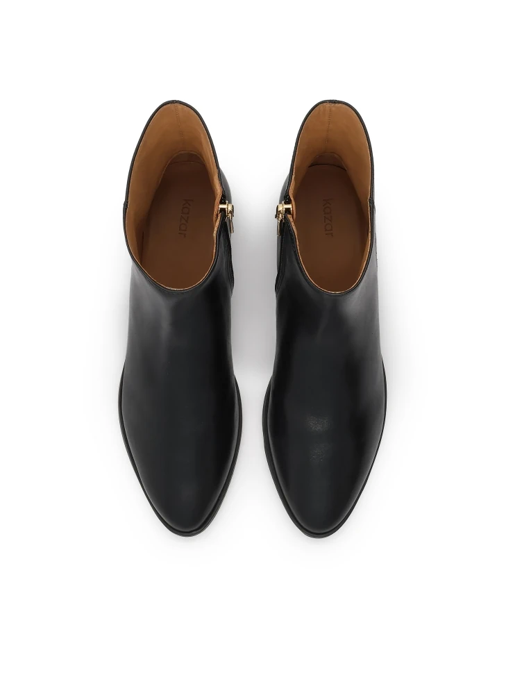 Kazar Flat Leather Boots With Zipper