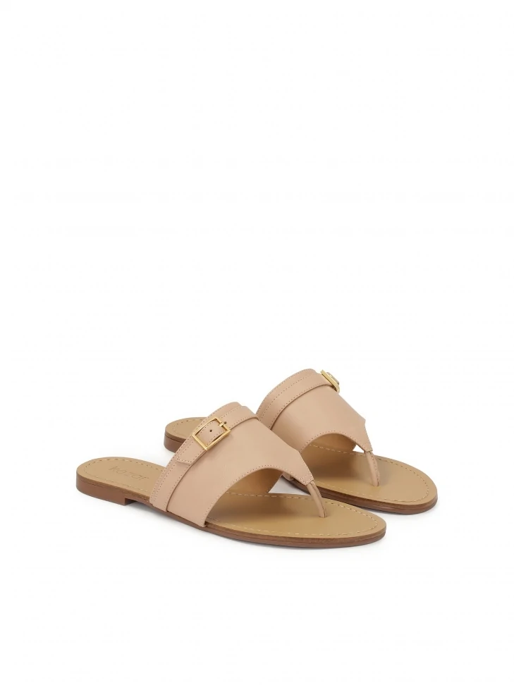 Kazar Flat Leather Flip Flops