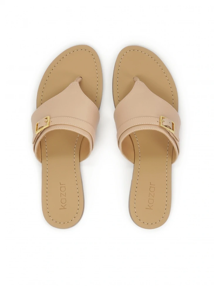 Kazar Flat Leather Flip Flops