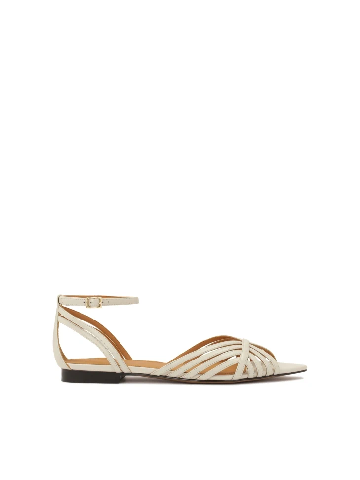 Kazar Flat Leather Sandals With Extended Noses