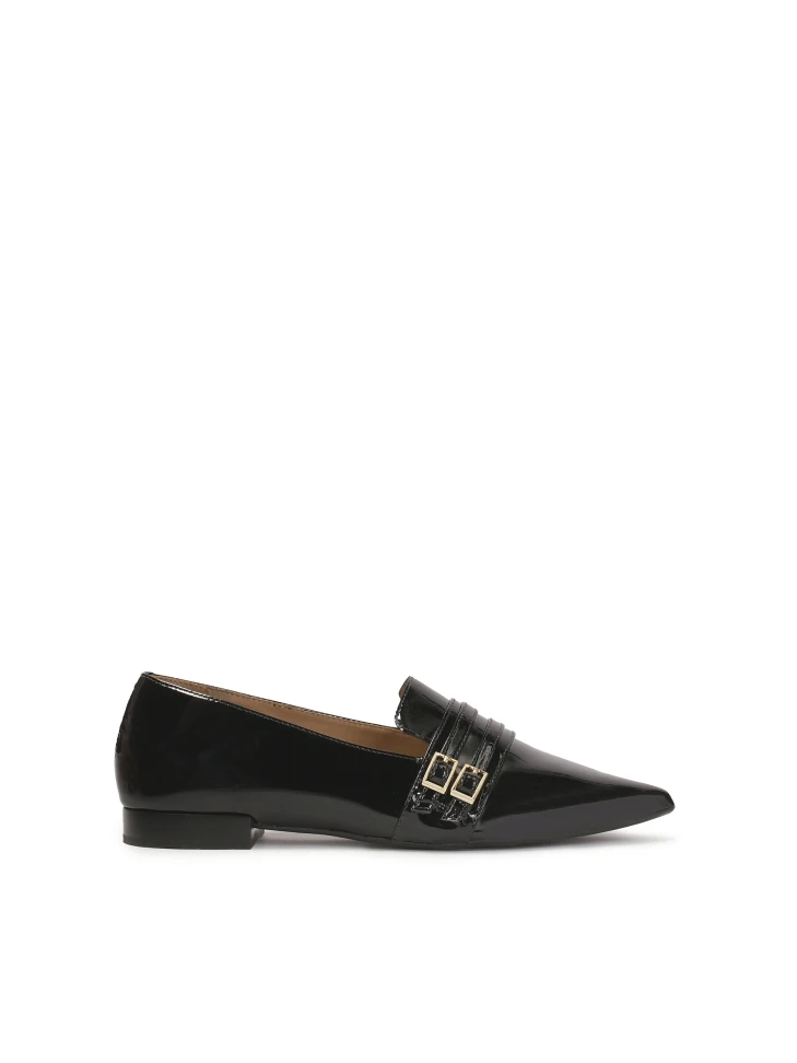kazar Flat patent leather pumps with straps