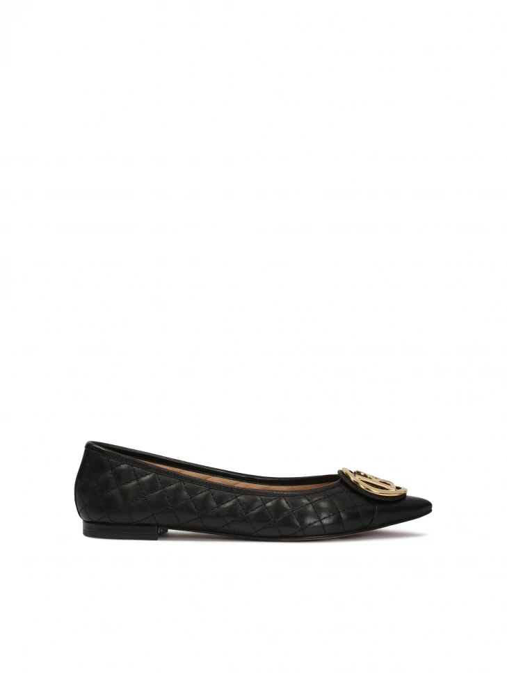 kazar Flat quilted monogrammed pumps