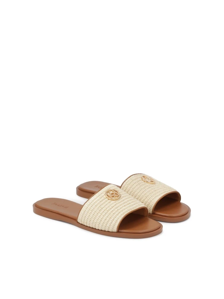 Kazar Flat Raffia Slides
