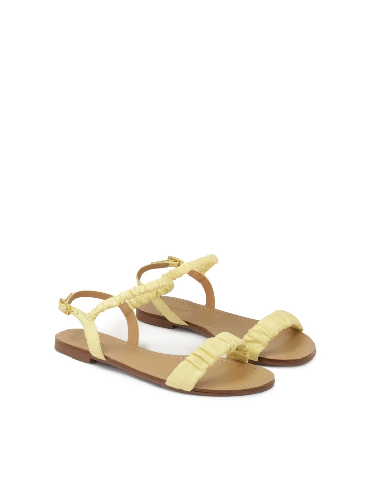 Kazar Flat Sandals With Crinkle Straps