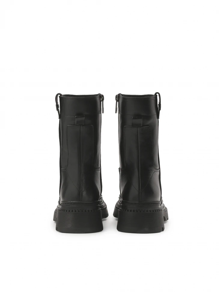 Kazar Flat Slide-on Boots With Metal Rivets