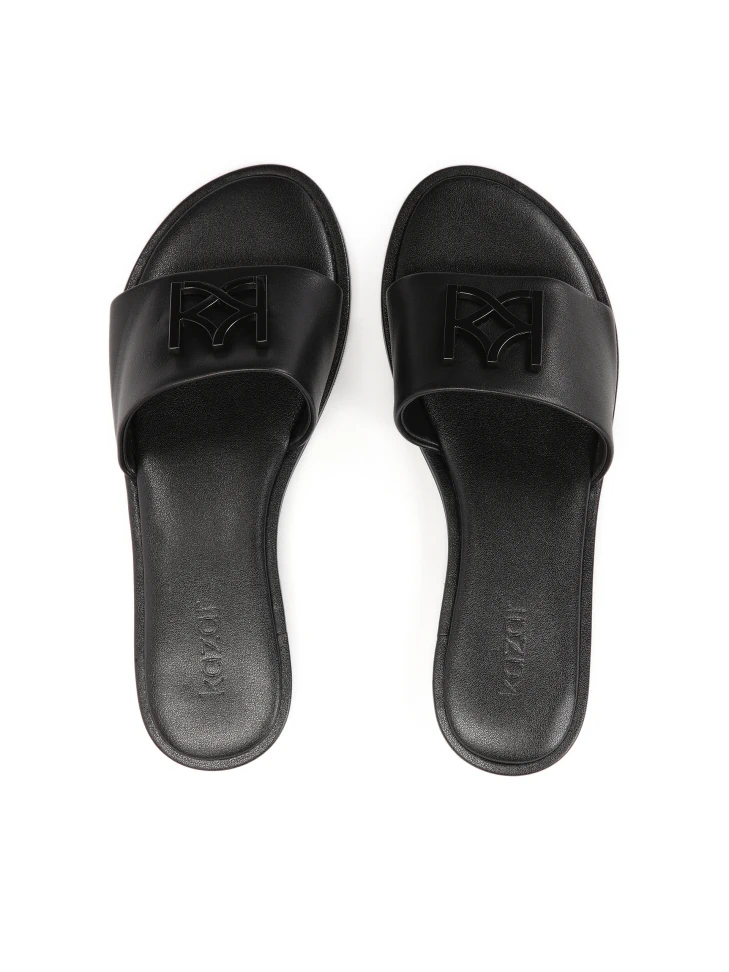Kazar Flat Slides With A Large Monogram