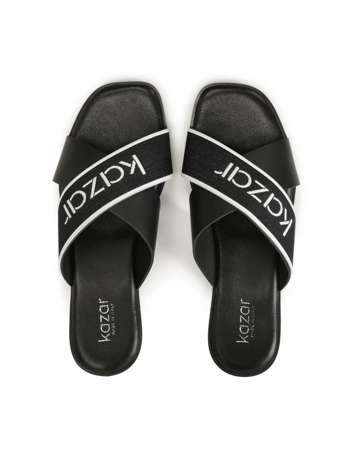 Kazar Flat Slides With Decorated Strap