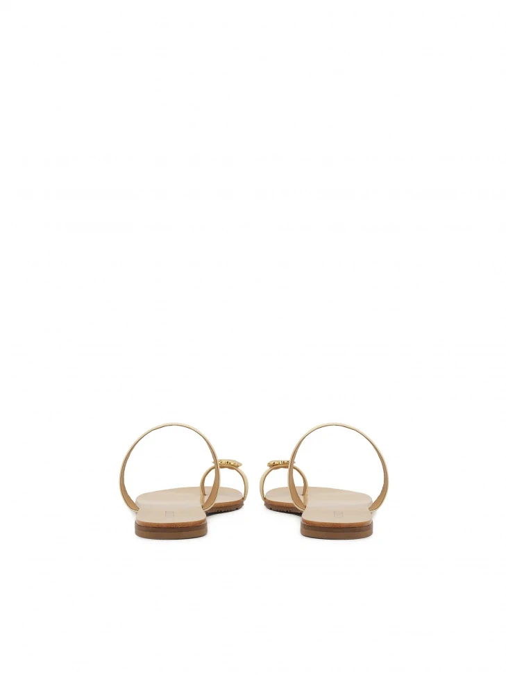 Kazar Flat Slides With Heart On Finger Strap