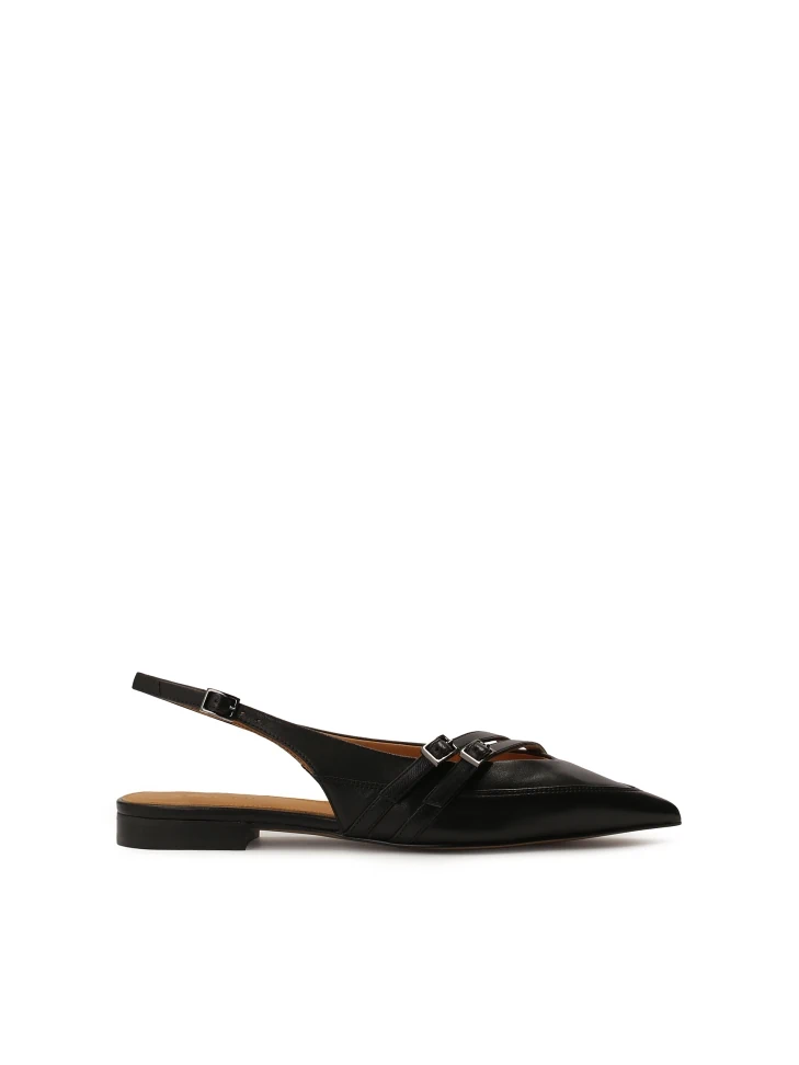 kazar Flat slingback pumps in black leather
