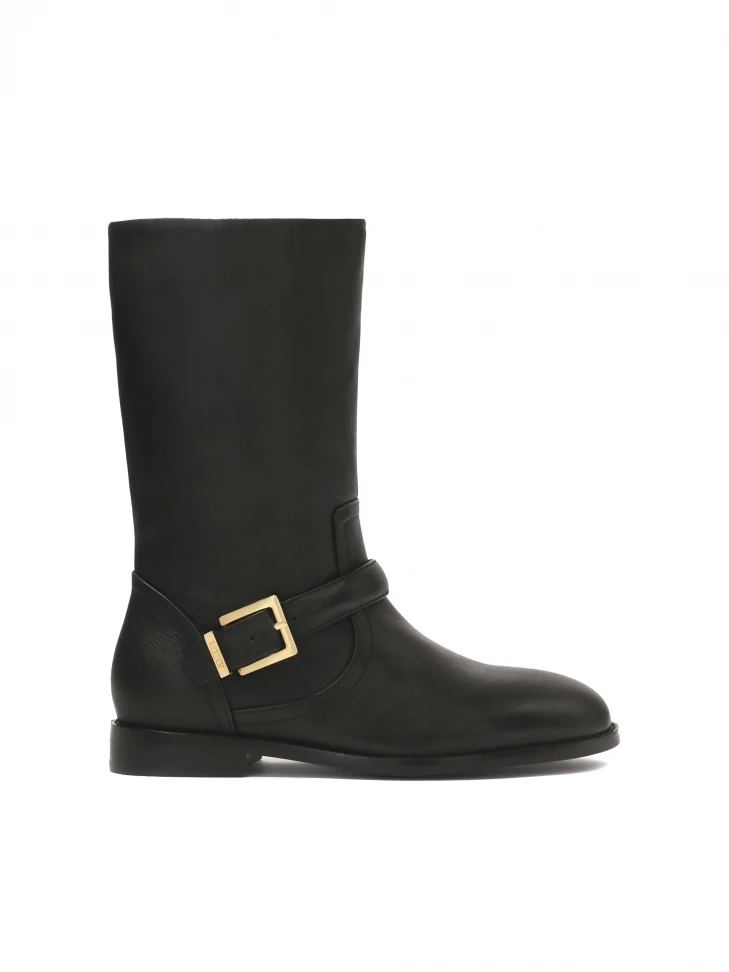 kazar Flat slip-on boots in black leather