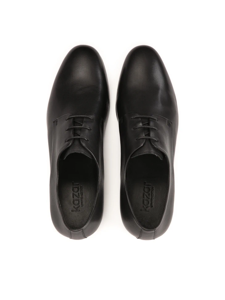 Kazar Formal Black Shoes With Leather Sole