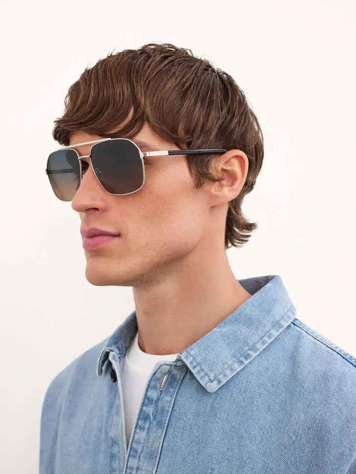 Kazar Glasses With Brown And Blue Lenses