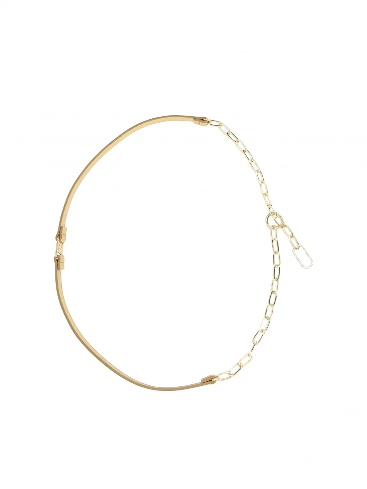 Kazar Gold Belt With Chain And Monogram