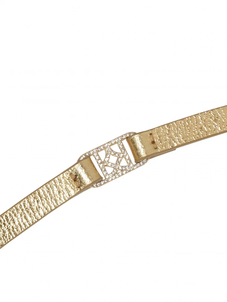 Kazar Gold Belt With Chain And Monogram