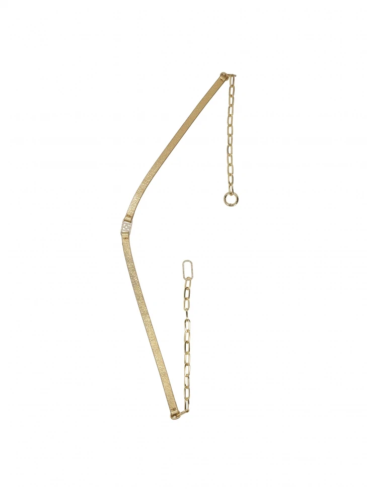 kazar Gold belt with chain and monogram