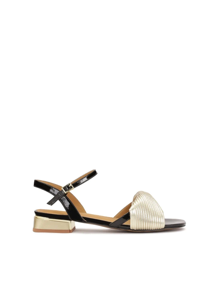 kazar Gold-black low-heeled sandals