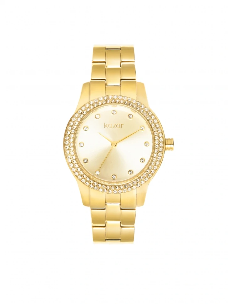 kazar Gold-colored watch with crystals