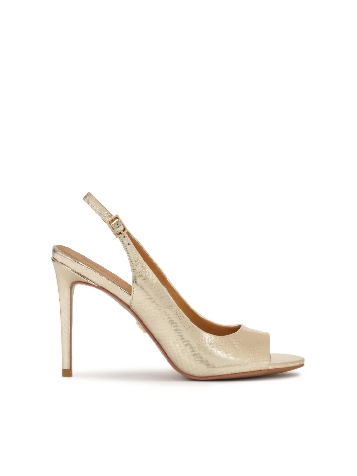 kazar Gold embossed leather sandals