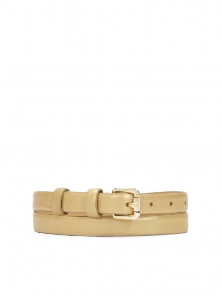 kazar Gold leather belt with classic buckle