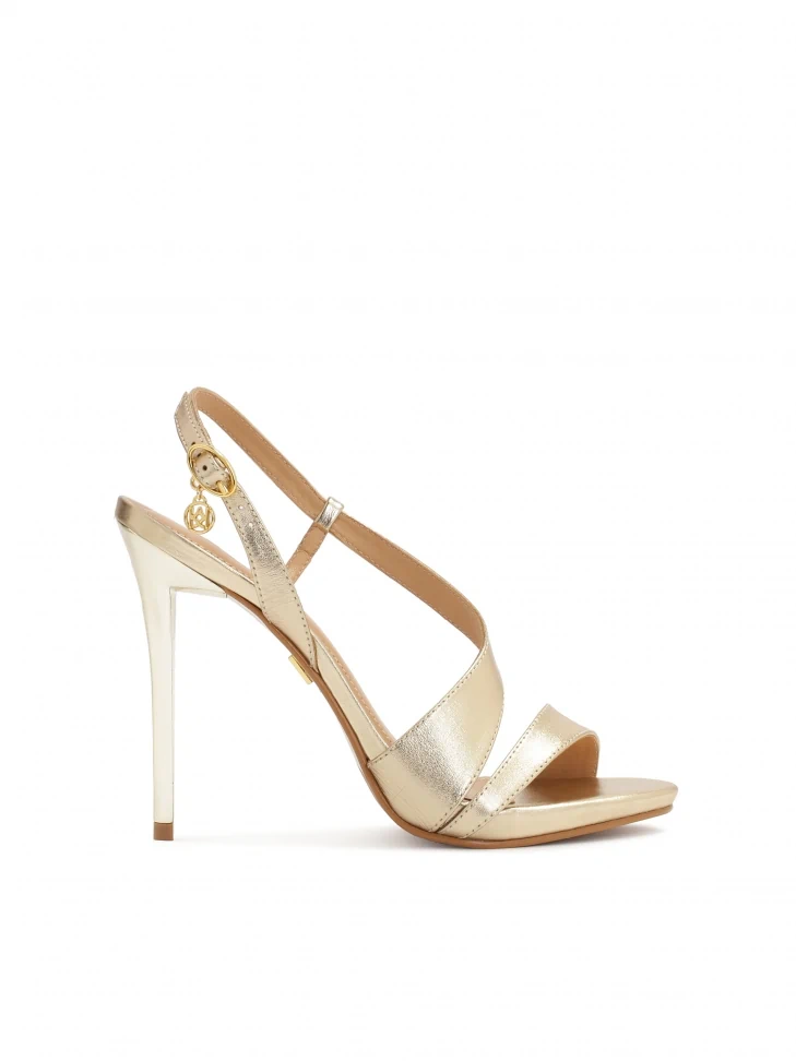 kazar Gold leather heeled sandals