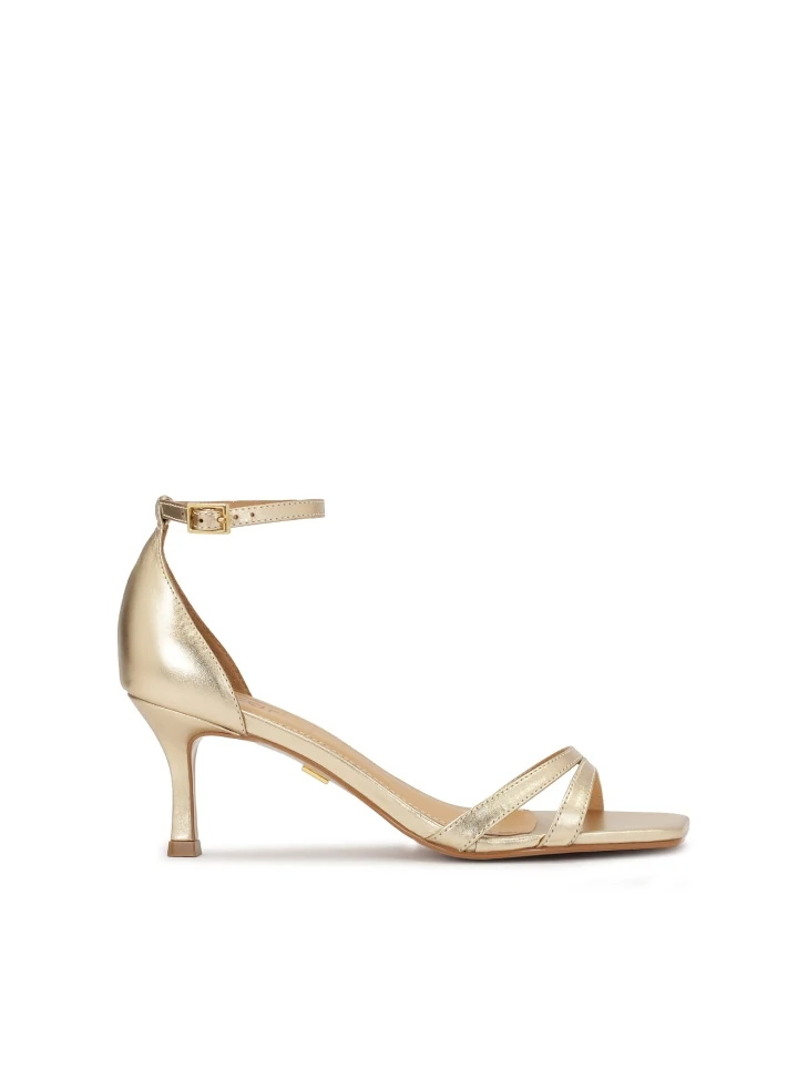 kazar Gold leather low heel sandals
